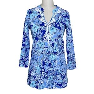 Lilly Pulitzer Kaia Tunic Top Koala Print Blue S